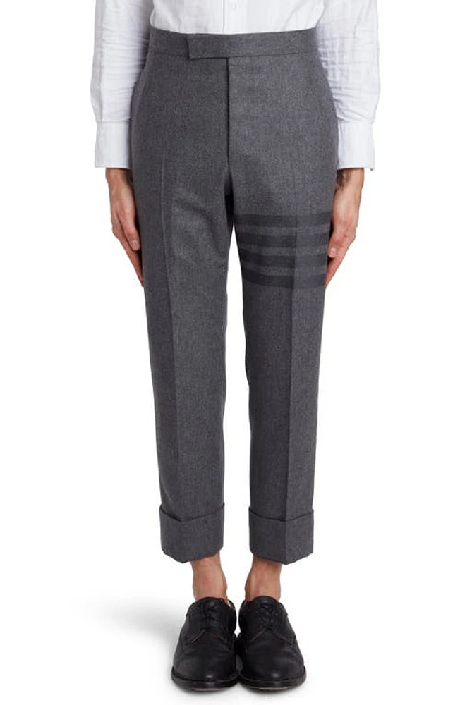 Thom Browne 4-Bar Cropped Wool & Cashmere Pants Med Grey at