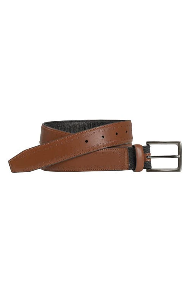 Johnston & Murphy XC4 Perforated Leather Belt Tan at Nordstrom,