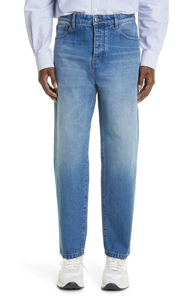 AMI PARIS Tapered Leg Jeans Used Blue/480 at Nordstrom,