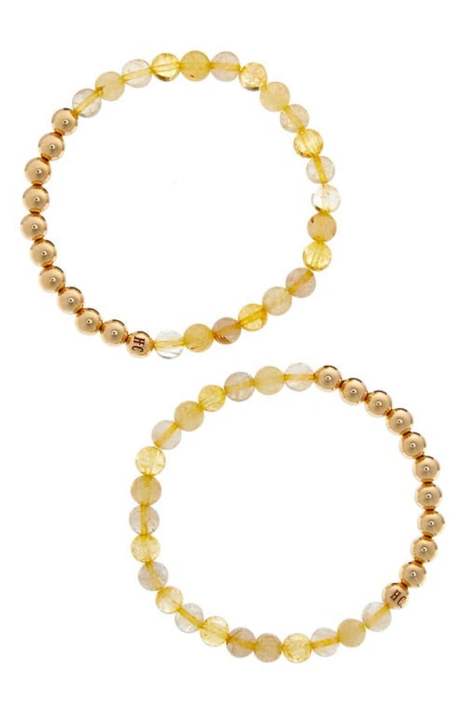 The Healer's Collection N69 Money Max Set of 2 Healer's Bracelets in Yellow Gold at Nordstrom