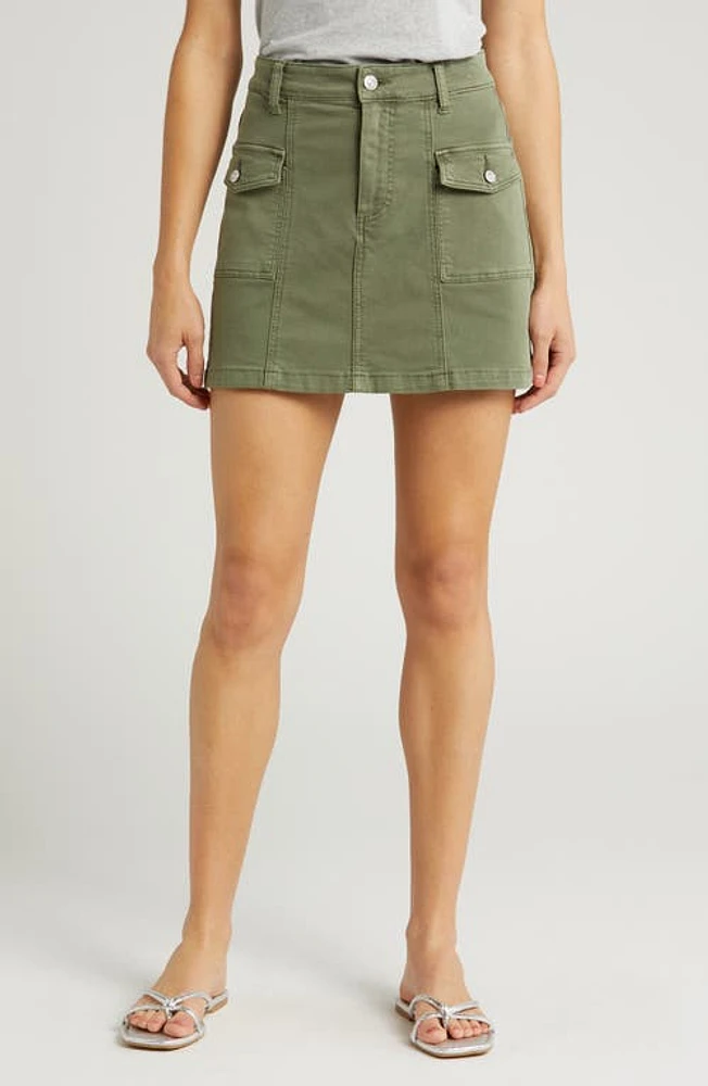 PAIGE Jessie Canvas Cargo Skirt Vintage Ivy Green at Nordstrom,