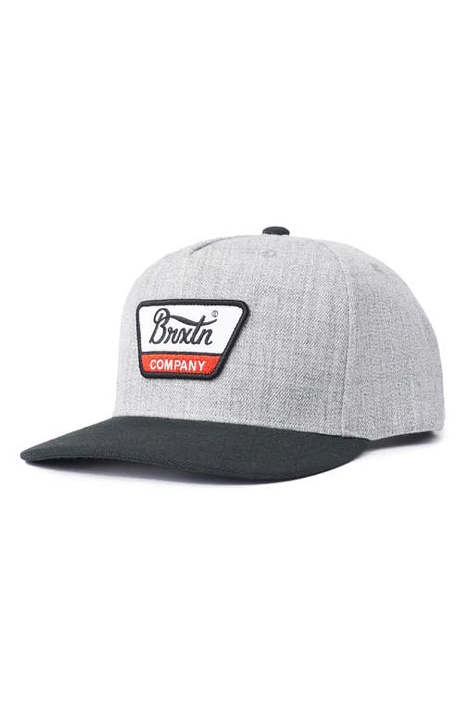 Brixton Linwood Snapback Baseball Cap in Heather Grey/Black at Nordstrom