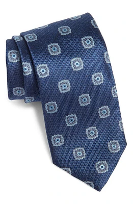 Canali Medallion Silk Tie in Dark Blue at Nordstrom