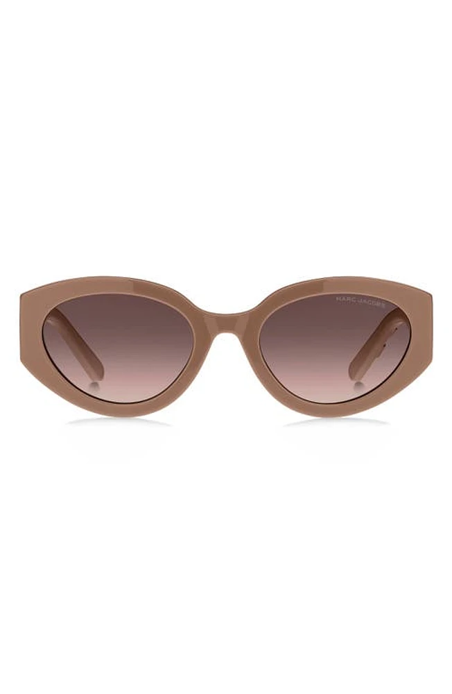 Marc Jacobs 54mm Round Sunglasses in Beige Brown/Brown Gradient at Nordstrom