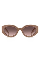 Marc Jacobs 54mm Round Sunglasses in Beige Brown/Brown Gradient at Nordstrom