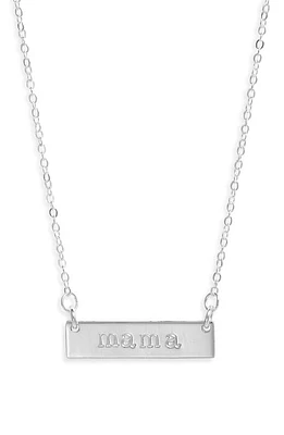 Nashelle Mama Bar Pendant Necklace in Sterling Silver at Nordstrom