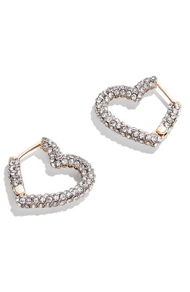 BaubleBar Velma Pavé Heart Huggie Earrings in Gold at Nordstrom