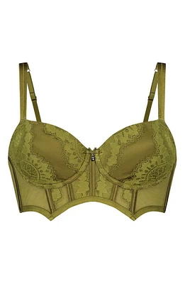 Hunkemöller Amelie Underwire Longline Bra in Sphagnum at Nordstrom, Size 34D