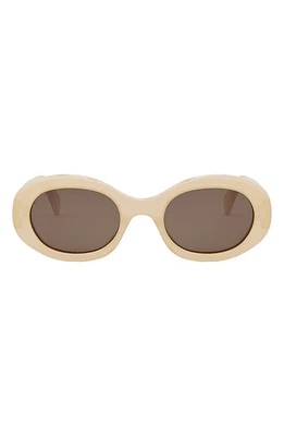 CELINE Triomphe 52mm Oval Sunglasses in Orange/Other /Brown at Nordstrom