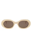 CELINE Triomphe 52mm Oval Sunglasses in Orange/Other /Brown at Nordstrom