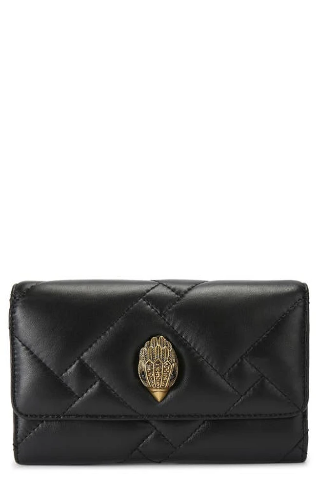 Kurt Geiger London Kensington Puff Quilted Leather Wallet on a Chain in Black at Nordstrom