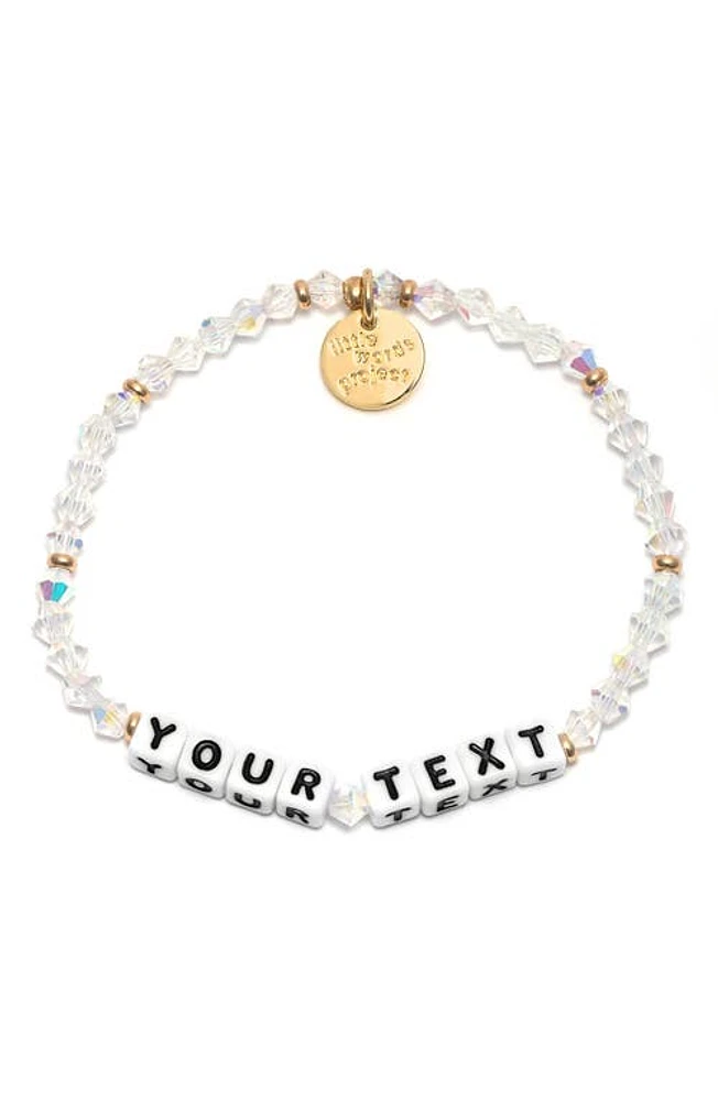 Little Words Project Clear Crystal Custom Beaded Stretch Bracelet at Nordstrom