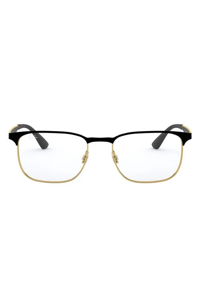 Ray-Ban 54mm Optical Glasses in Gold/Black at Nordstrom