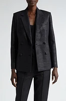 St. John Evening Doubled Breasted Metallic Twill Blazer at Nordstrom,