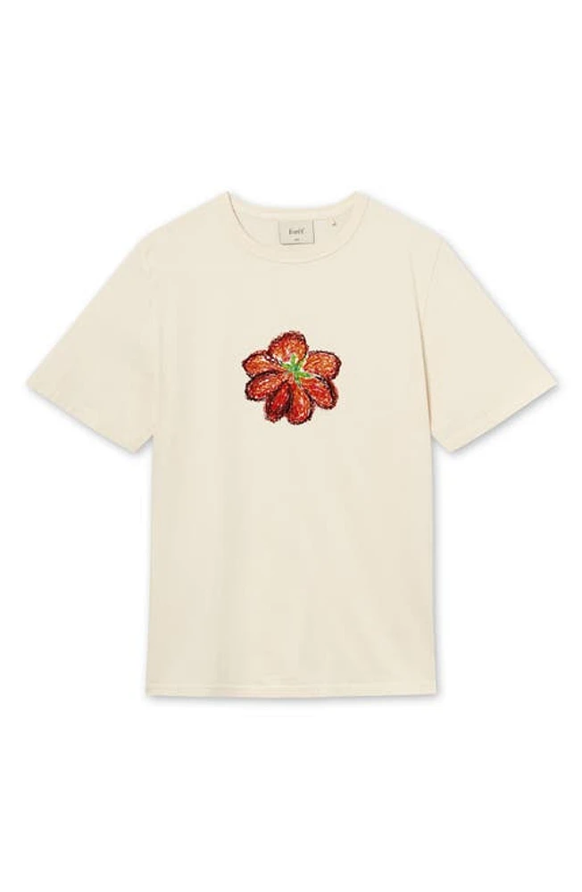 FORET Sketch Floral Organic Cotton Graphic T-Shirt Cloud at Nordstrom,