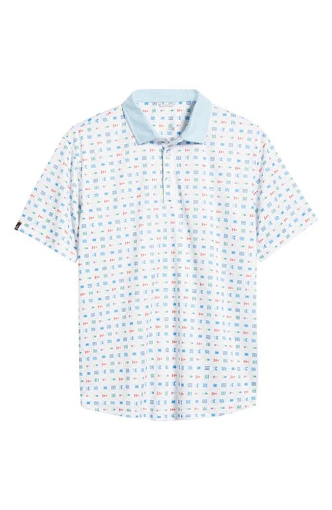 Swannies Louie Flag Print Golf Polo White at Nordstrom,