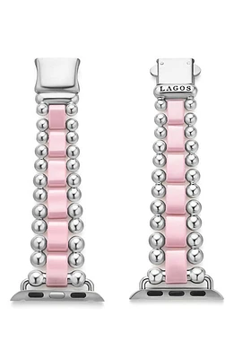 LAGOS Smart Caviar Ceramic & Stainless Steel Apple Watch Bracelet Watchband in Caviar Pink at Nordstrom