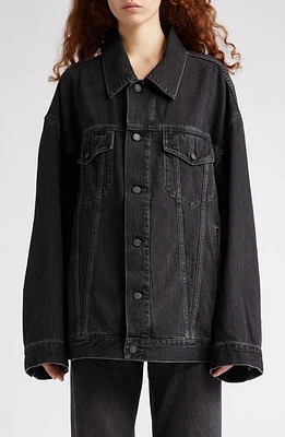 Acne Studios Morris Nonstretch Denim Trucker Jacket in Black at Nordstrom, Size Xx-Small