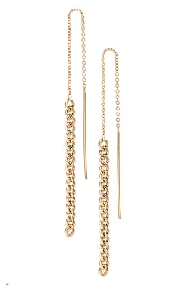 Zoë Chicco Curb Chain Threader Earrings in 14K Yellow Gold at Nordstrom