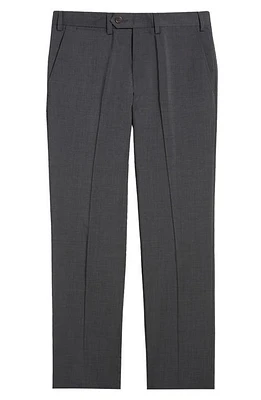 Emporio Armani Flat Front Wool Pants Solid Dark Grey at Nordstrom, Eu