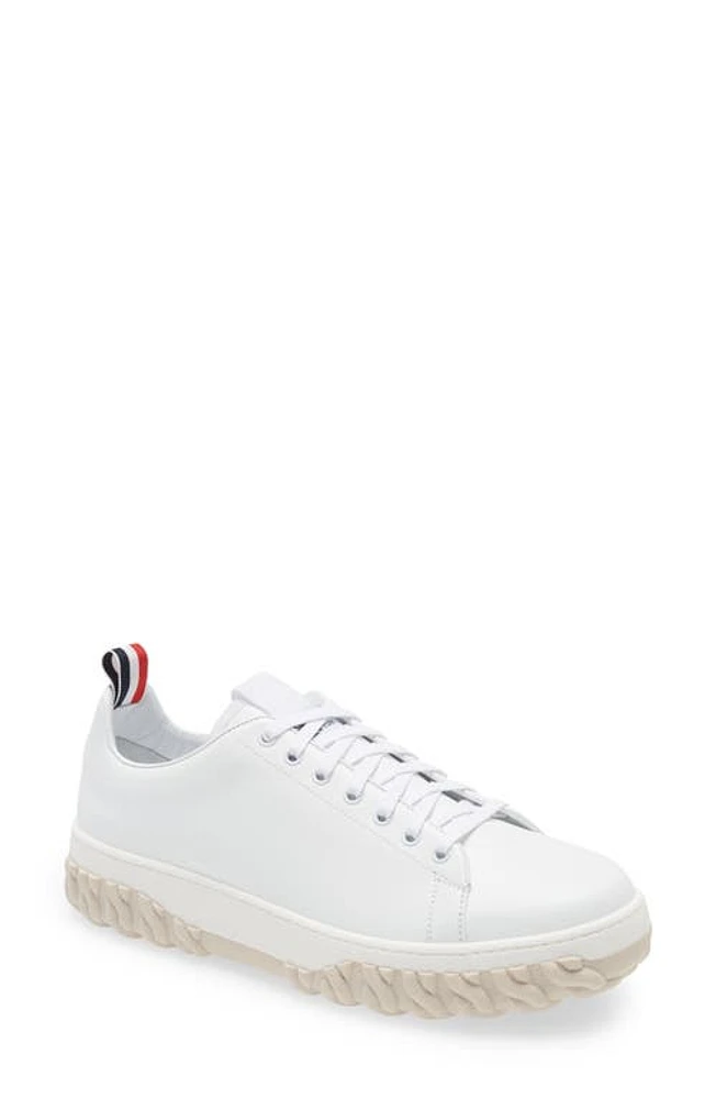 Thom Browne Court Sneaker with Cable Tread White at Nordstrom,