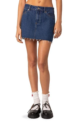 EDIKTED Jessie Denim Miniskirt Blue-Washed at Nordstrom,