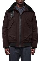 Canada Goose Bromley Slim Fit Down Bomber Jacket with Genuine Shearling Collar in Charred Wood at Nordstrom, Size X-Small