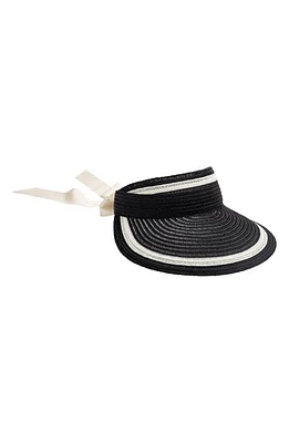 Eugenia Kim Ricky Woven Visor in Black/Ivory at Nordstrom