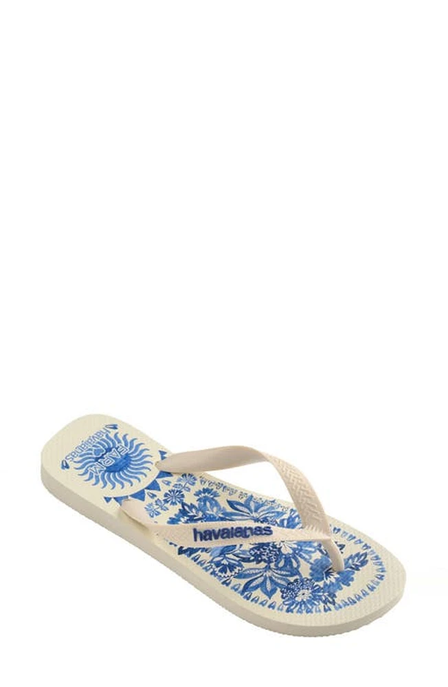 Havaianas x Farm Rio Print Footbed Flip Flop Beige at Nordstrom,