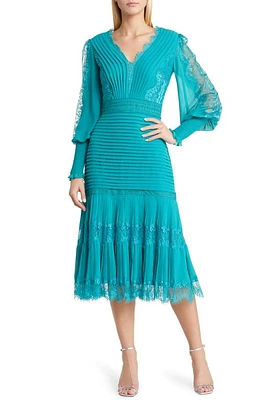 Tadashi Shoji Lace Pintuck Long Sleeve Cocktail Dress at Nordstrom,