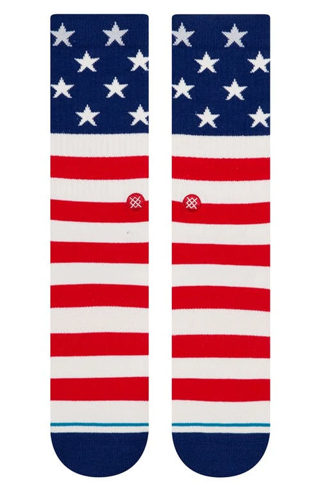 Stance The Fourth Stars & Stripes Crew Socks in Red at Nordstrom, Size Large