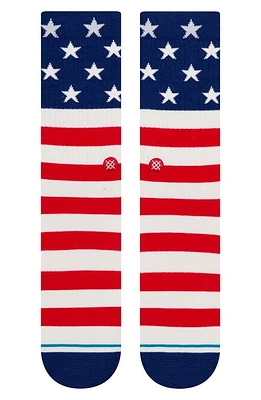 Stance The Fourth Stars & Stripes Crew Socks in Red at Nordstrom, Size Large