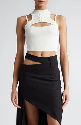 MONSE Cutout Crop Racerback Sweater at Nordstrom,