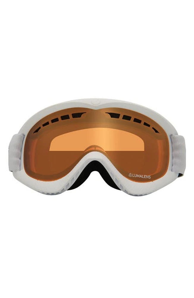 DRAGON DXS 60mm Cylindrical Snow Goggles in White Llamber at Nordstrom