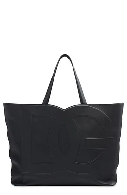 Dolce & Gabbana DG Logo Leather Tote in Nero at Nordstrom