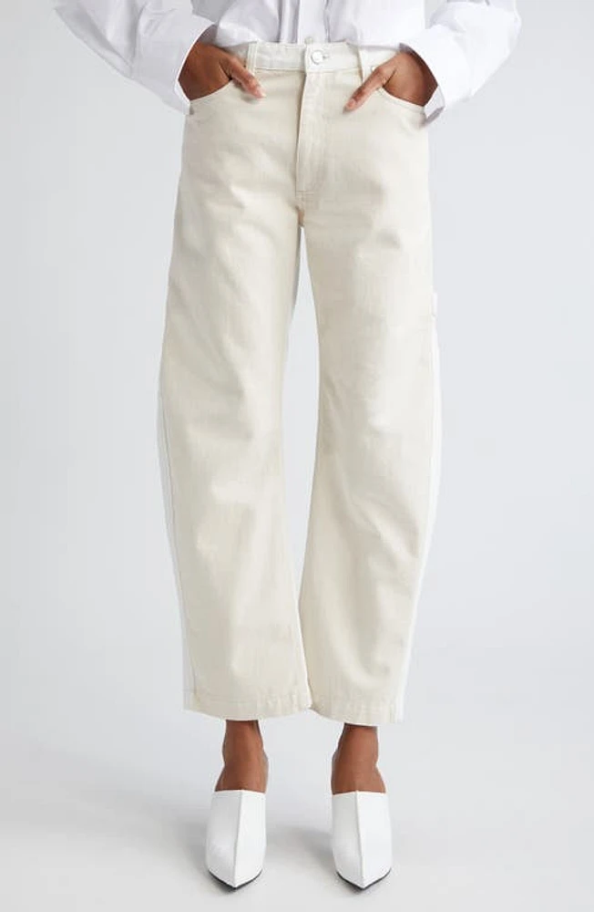 Stella McCartney Banana Leg Ankle Length Utility Jeans in White Ecru Wash at Nordstrom, Size 28