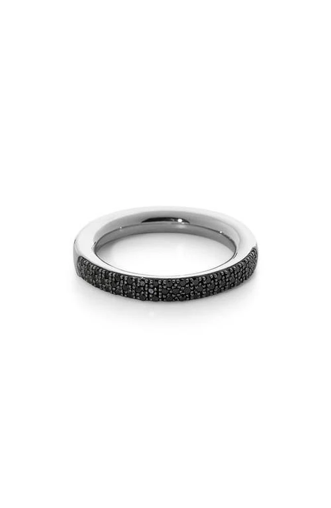 Monica Vinader Fiji PavÃ Black Diamond Ring Sterling Silver at Nordstrom,