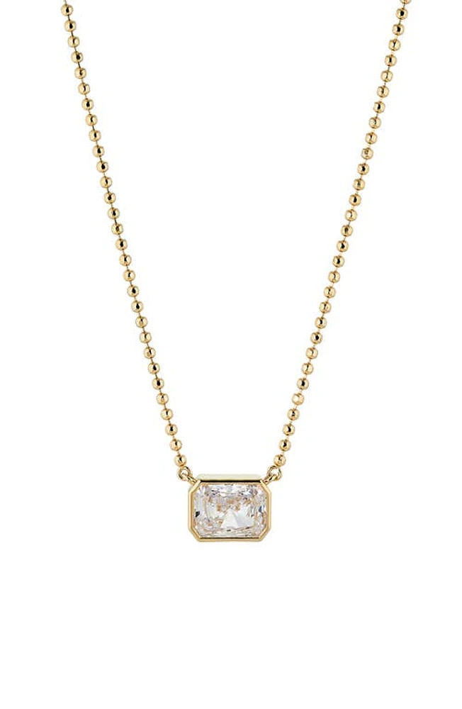 Nadri Emerald Cut Cubic Zirconia Pendant Necklace in Gold at Nordstrom