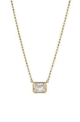 Nadri Emerald Cut Cubic Zirconia Pendant Necklace in Gold at Nordstrom