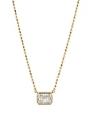 Nadri Emerald Cut Cubic Zirconia Pendant Necklace in Gold at Nordstrom