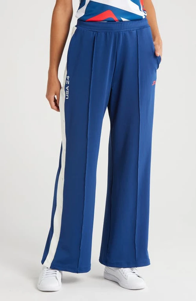 J. Lindeberg Orianne Track Pants Estate Blue at Nordstrom,