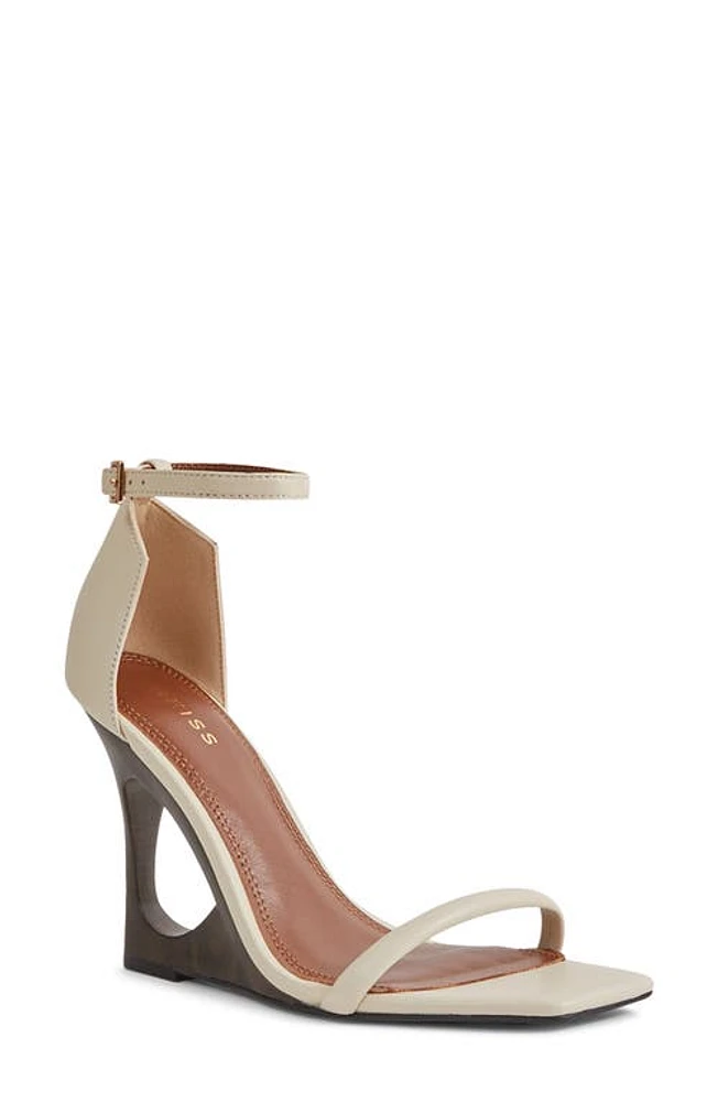 Reiss Cora Ankle Strap Wedge Sandal Off White at Nordstrom,