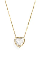 SHYMI Heart Bezel Pendant Necklace in Gold/White at Nordstrom