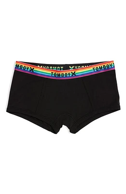 TomboyX Stretch Modal Boyshorts in Modal Black Rainbow at Nordstrom, Size 4 X