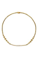 DRIES CRIEL Diamond Bar Chain Necklace in Yellow Gold at Nordstrom