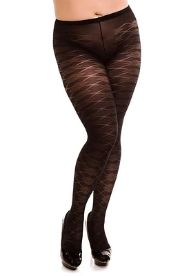 Glamory Hosiery Dune 70 Argyle Tights Black at Nordstrom,