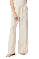 PAIGE Harper Elastic Waist Wide Leg Pants Soft Vanilla at Nordstrom,