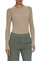 Pistola Bailey Long Sleeve Rib Bodysuit Mink at Nordstrom,