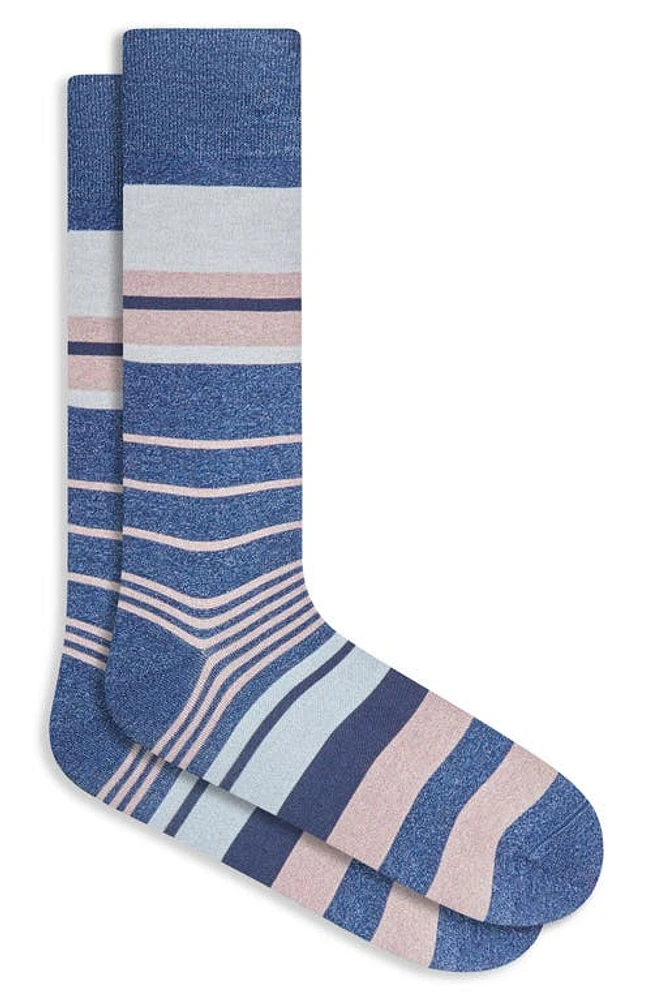 Bugatchi Stripe Dress Socks in Dusty Pink at Nordstrom