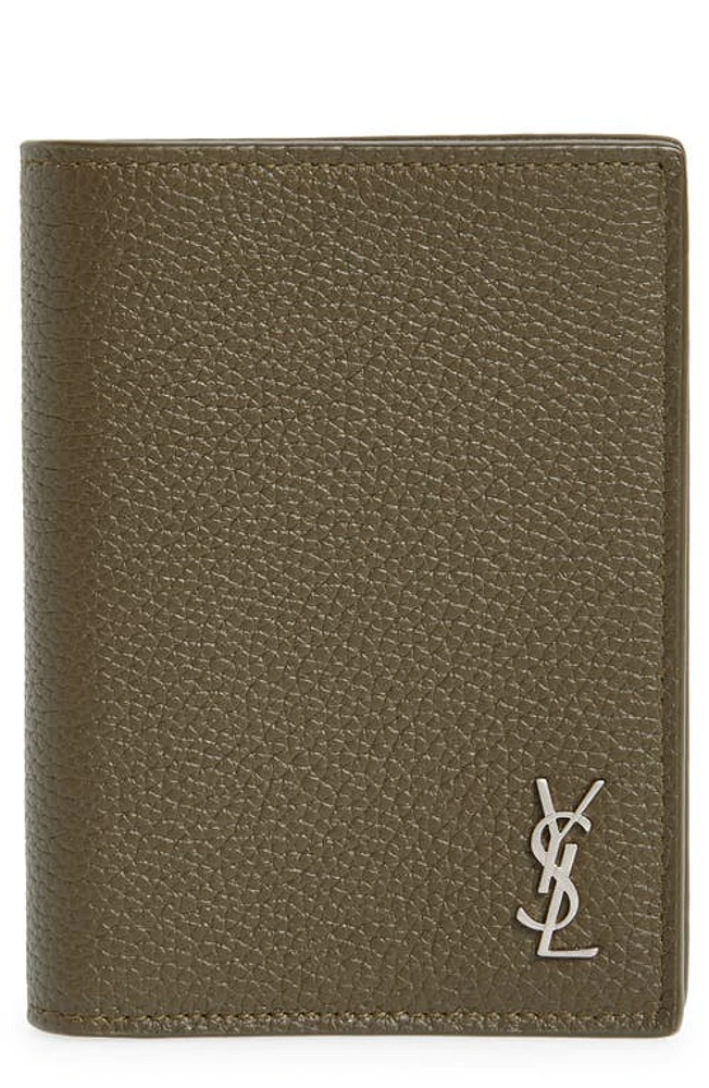 Saint Laurent Tiny Monogram Bifold Leather Wallet in Kaki Fonce at Nordstrom